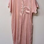 Talbots intimates vintage silk sleep dress nightgown pink size M-L front pocket Photo 0