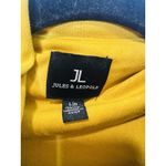 Jules & Leopold  Woman’s Gold/yellow Draped Faux Leather Open Cardigan Size Large Photo 2