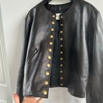 CELINE Pure Collar Jacket with Snap Buttons in Soft Lambskin Size 34 New Photo 5