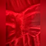 Sunny Leigh Women's Medium Pullover Blouse Lined Semi Sheer Red V-Neck M Photo 7