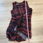 Alexander McQueen  Red Plaid Mini Dress Asymmetrical Tie Drape Size 2 US/38 IT Photo 6