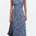 Madewell Smocked Halter Midi Dress Floral Blue Ditsy Cottagecore Fairy US 8 NWT Photo 0