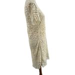 SEA Dress Cream Boho Crochet Lace Short Sleeve Lined Mini Wedding Feminine 8 New Photo 3