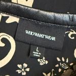 Who What Wear  Women Large Black Beige floral Print Long Sleeve Dress Office Work Photo 11