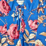 Urban Outfitters NWT  Topanga Button Front Cropped Blue Floral Ruffle Blouse Top Photo 7