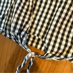 Greylin  ANTHROPOLOGIE Black White Gingham Balloon Sleeve Tie Blouse Checkered S Photo 3