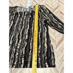 Laura Ashley  Black White Lagenlook Tunic Medium 3/4 Sleeve Beige Striped Office Photo 6