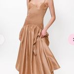 Hutch NWT Lietta Gown Gold Maxi Smocked Size M Photo 1