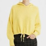 American Eagle Lemon Yellow Oversize Crop Hooded Sweater Size XS Photo 0