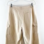 ACOA High Rise Wide Leg Cargo Pants Khaki Tan Large Photo 5