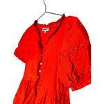 SEA NEW YORK Red 100% Cotton Antonina Puff Sleeve V Photo 3