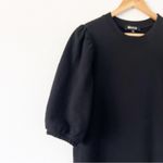 Etica Isabelle Puff Sleeve Mini Shirt Dress in Black Photo 2