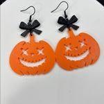 Pumpkin Earrings with Bow – Cute Fall & Halloween Jewelry Orange Photo 3