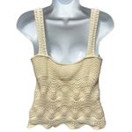 Rachel Zoe ‎ Boho Crochet Crop Babydoll Top L Ivory Indie Sleaze Coquette Resort Photo 2