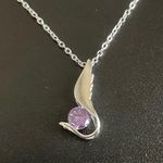 Purple crystal angel wing necklace Photo 0