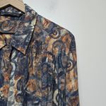 Peruvian Connection  XL Abstract Print Button Front Blouse Modal Rayon Long Sleev Photo 1