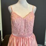 Women’s Pink Spaghetti Strap FullLength Leg Slit Formal Party Prom Dress Size 10 Photo 1