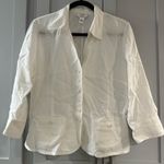 Talbots 100% Irish Linen White Lightweight Blazer size 14P Photo 0
