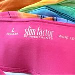 Investments Slim Factor by  Wide Waistband Wide Leg Colorful Beach Travel Pants L Photo 4