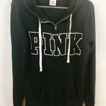 PINK - Victoria's Secret Victoria’s‎ Secret Pink Size XS Black Hooded Quarter Zip Up Sweatshirt Photo 0