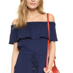 Ella Moss  Romper Womens Small Blue Stella‎ Off Shoulder Pockets Coastal Photo 0