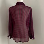 Violet+Claire Dark Pink and Navy Checkered Blouse sz M Photo 3