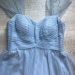 Azazie Pleated Bodice Sweetheart Neck Tulle Blue Maxi Bridesmaid Formal Dress 6 Photo 2