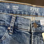 a.n.a . High Rise Straight Leg Jeans in Medium Bloom Size 14 NWT Photo 9