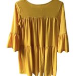 VTG 90s Autumn Yellow Tiered Tunic Dress 3/4 Balloon Sleeve Women’s M Barbie Size M Photo 2