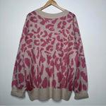 ODDY NWOT Cream and Pink Animal Print Sweater Size 1XL/2XL Photo 7