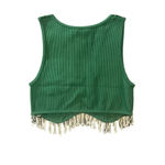 NWT HUNTER GREEN SLEEVELESS CROP TANK TOP WITH RHINESTONES‎ Size L Photo 5