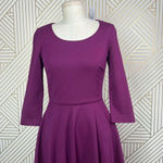 Boden Irene Fit & Flare 3/4 Sleeve Cotton Dress in Purple Size US 2R Purple Photo 5