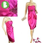 David Meister PINK STRAPLESS BEADED COCKTAIL DRESS (10) Photo 1