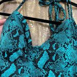No Boundaries  Teal Green Snakeskin Ruched One Piece Swimsuit XL 15-17 Jrs Photo 2