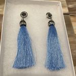 Charming Charlie Blue Tassel Earrings Photo 2