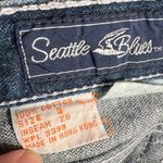 Vintage Seattle Blues Jeans Indigo Dye White Stitching High Waisted Size 3 Blue Photo 5
