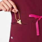 FIGS Rafaela Cargo ScrubJumpsuit in Deep Cranberry, Size X-Small Photo 3