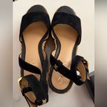 Sam Edelman  Black Suede Wedge Sandals Photo 3