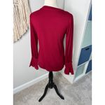 Kobi Halperin Maroon Berry Red Bell Sleeve Holiday Alix Top Blouse Shirt XS Photo 4