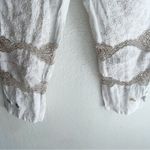 Johnny Was Stasha Linen Lace Embroidered Detail Pants Sz Large White Photo 6