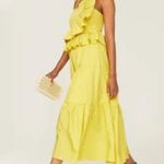 Tanya Taylor NWT Yellow Delphine Ruffle Detail Midi Dress sz 8 Photo 2