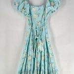 Love Shack Fancy X Target Estelle Puff Sleeve Dress Pastel Blue Floral Midi Photo 2