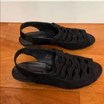 Paul Green  Women’s Trisha Slingback Peep Toe Sandals Heels Black Suede Size 10 Photo 3