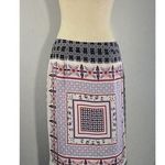 Forever 21  Womens L Knee Length Straight Pencil Skirt Back Zip & Slit Geo Floral Photo 0