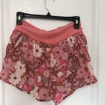 Aerie Offline Retro Floral Pink Orange Athletic Shorts Size Medium Trendy Comfy Photo 4