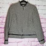 Pendleton  VINTAGE HOUNDSTOOTH WOOL LEATHER TRIM BLAZER Photo 0