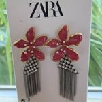 ZARA NWT  RHINESTONE SPARKLY BLOGGERS FAV PEARL FLOWER EARRINGS Photo 0