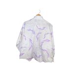 Square One 80s Vintage White Purple Abstract Button Up Top Made in USA size 38 Photo 3
