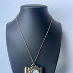 ANTIQUE GOLD CAMERA WATCH NECKLACE Photo 2