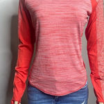 Athleta  Sz Small Pink Orange Long Sleeve Scoop Neck Athletic Shirt Active Gym Photo 0